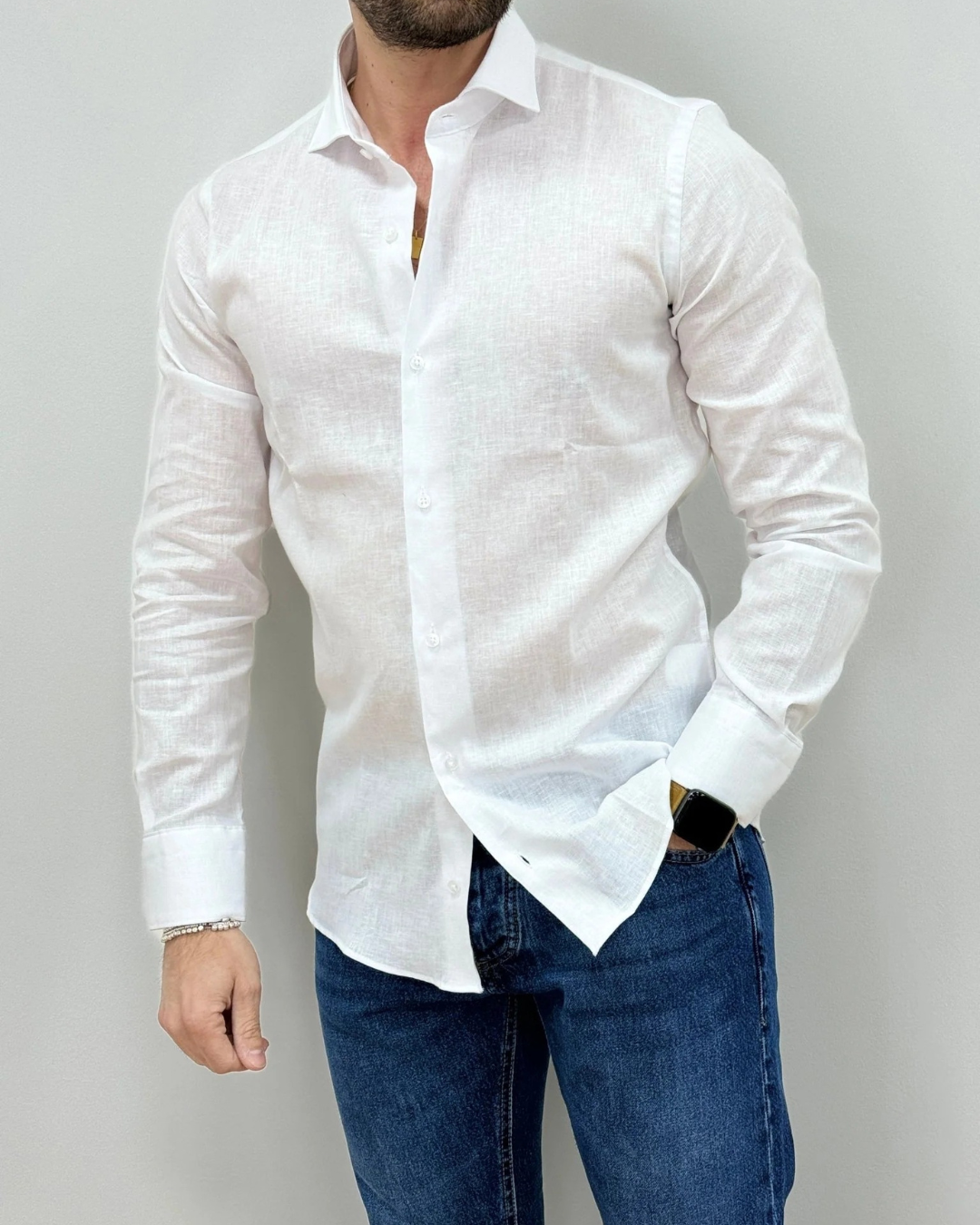 Camisa de linho para homem