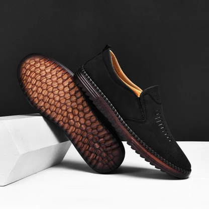 Sapatilhas ortopédicas Slip-On de couro para homem