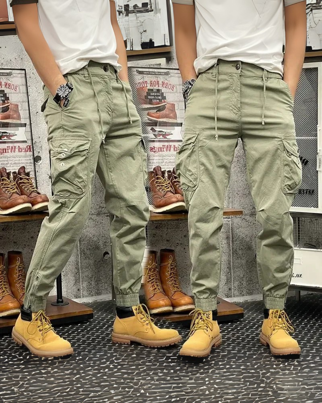 Calças Cargo para homem com vários bolsos