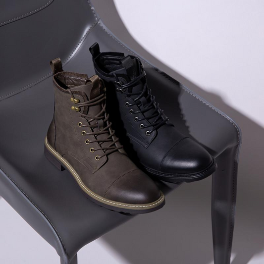Botas de Couro com Sola Antiderrapante para Homem