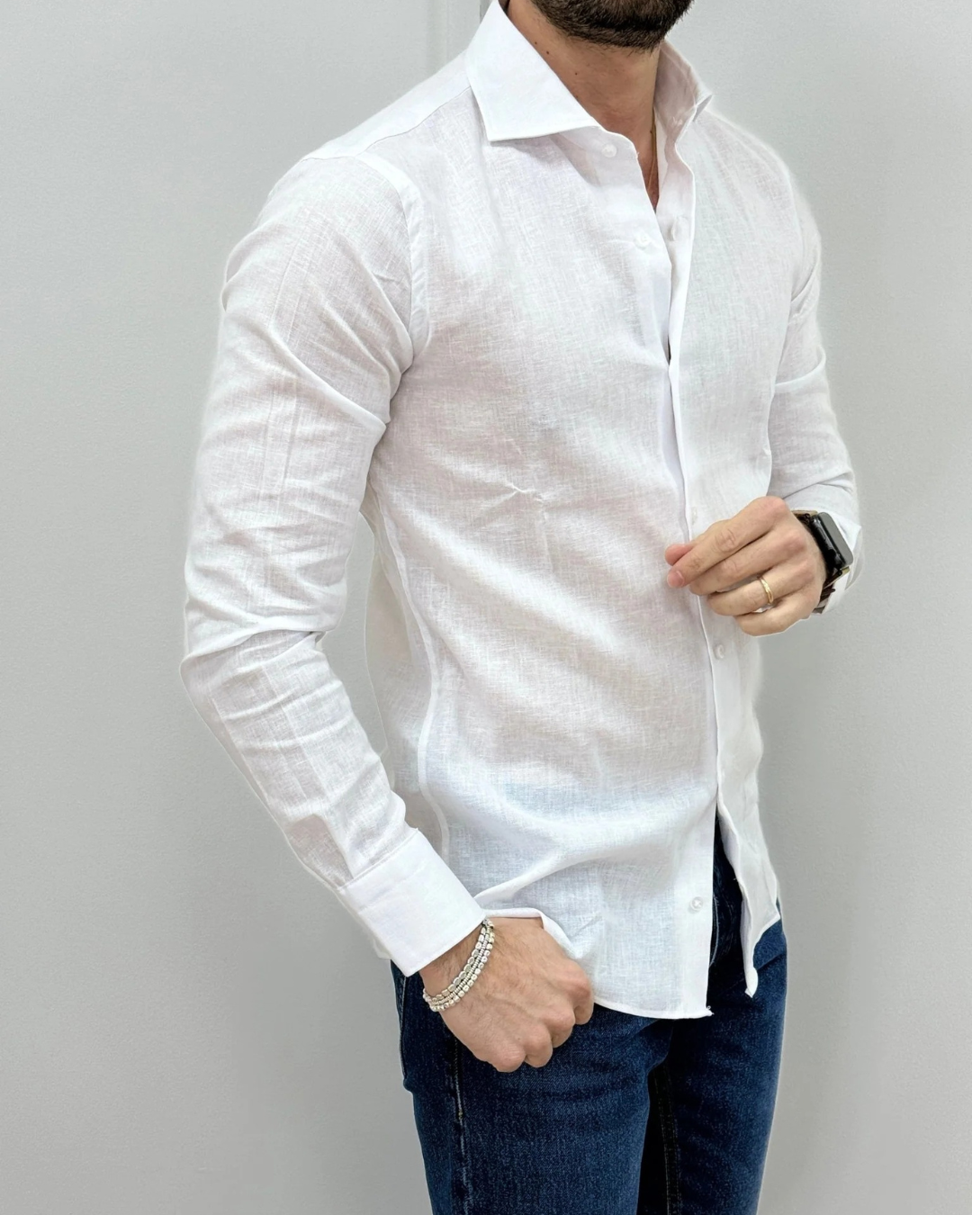 Camisa de linho para homem