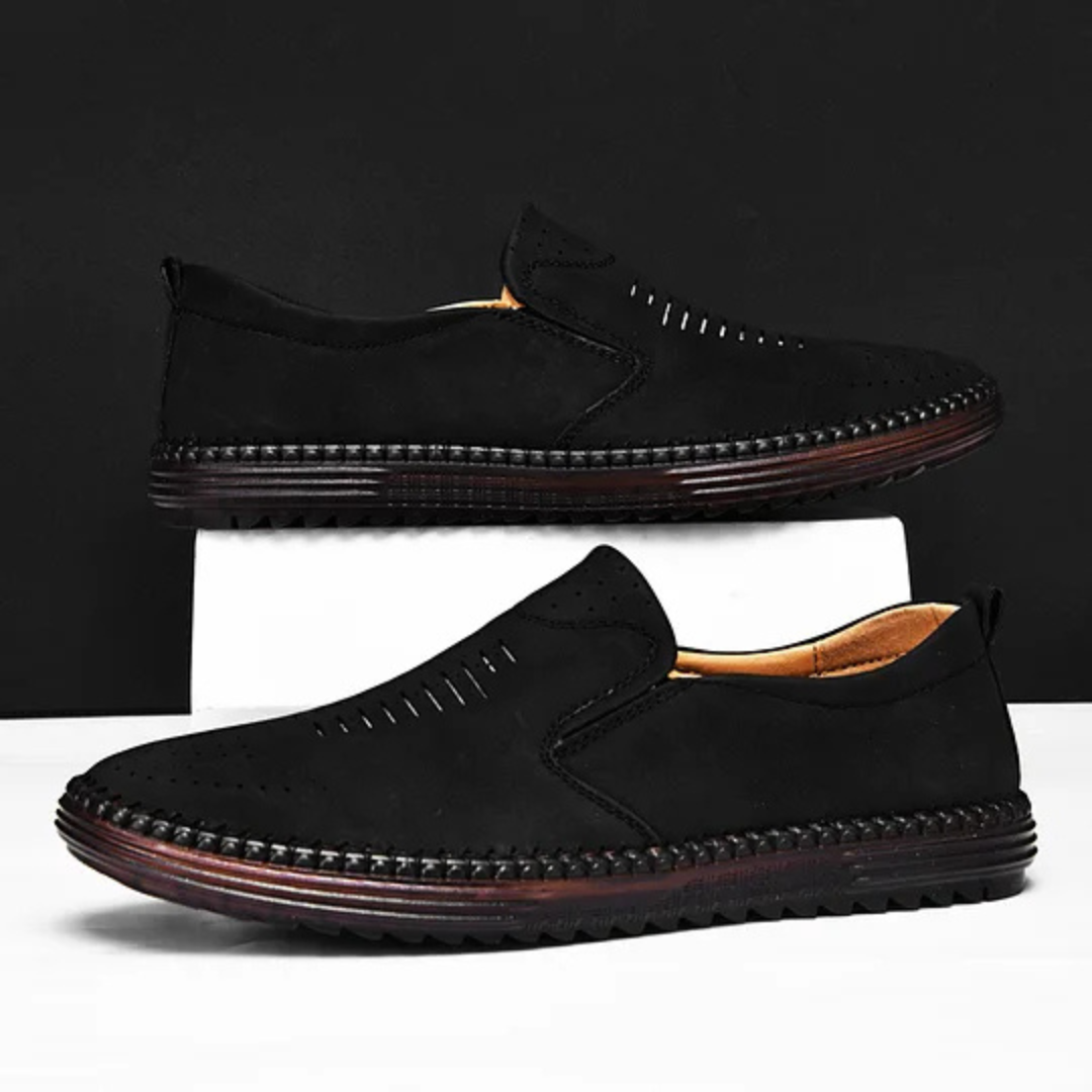Sapatilhas ortopédicas Slip-On de couro para homem
