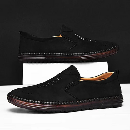 Sapatilhas ortopédicas Slip-On de couro para homem