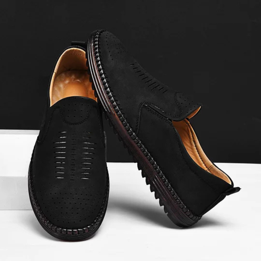 Sapatilhas ortopédicas Slip-On de couro para homem