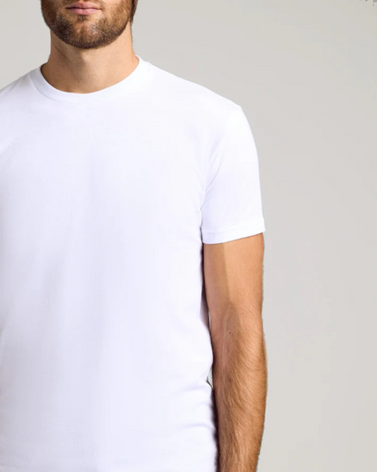 Camisola de Manga Curta de Corte Fino e Elástico para Homem