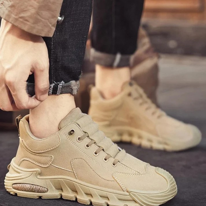 Sapatos casuais antiderrapantes de sola grossa para homem