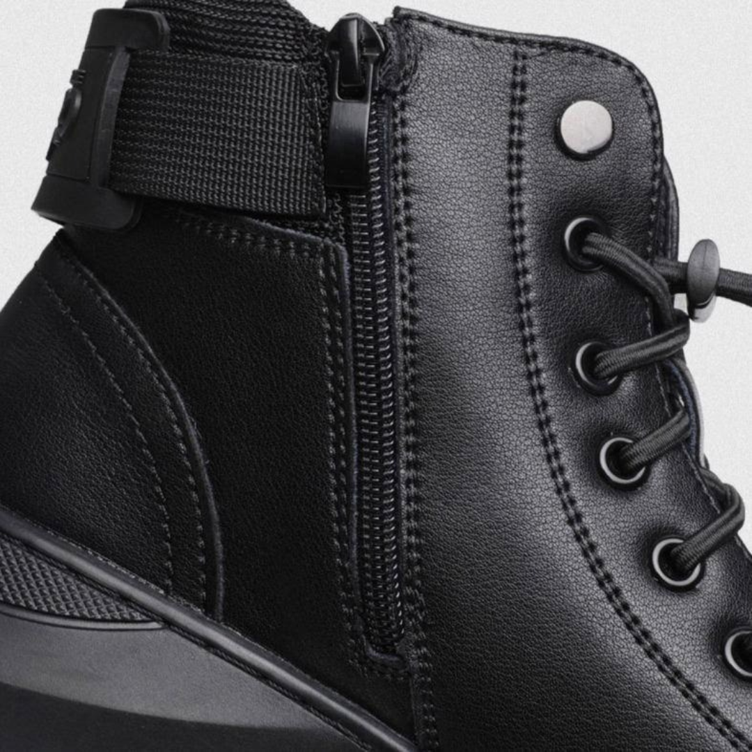 Botines casuais de couro para homem com sola ortopédica