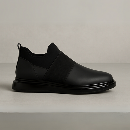 Sapatilhas Urban em Couro Preto Respiravel para Homem