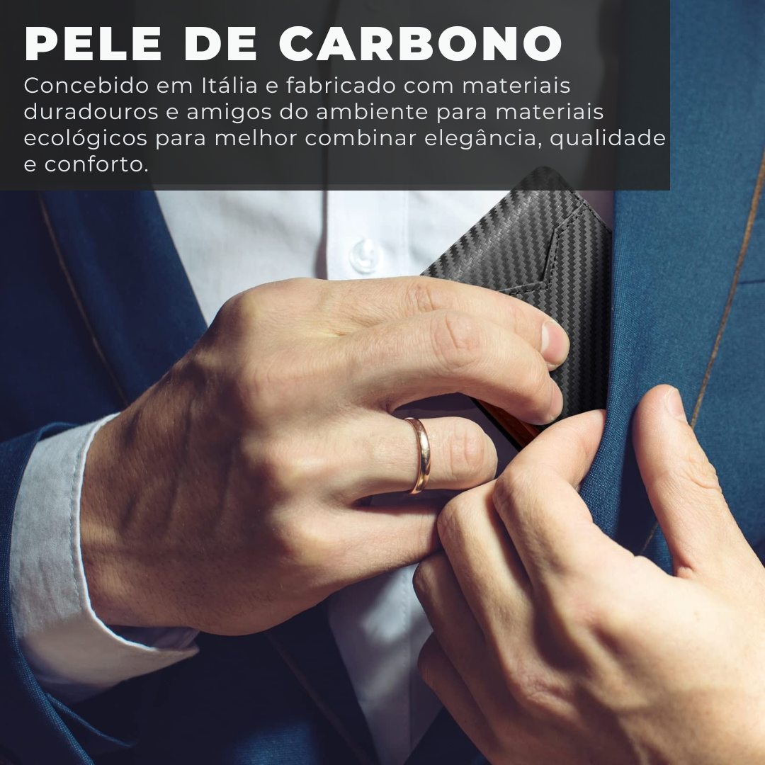 Carteira Slim de Couro com Proteção RFID®