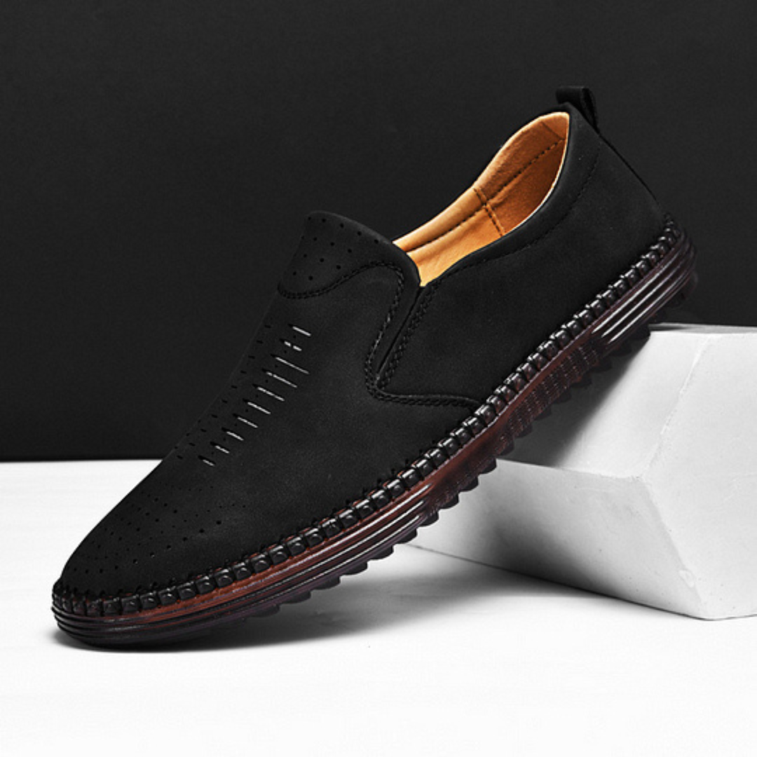 Sapatilhas ortopédicas Slip-On de couro para homem