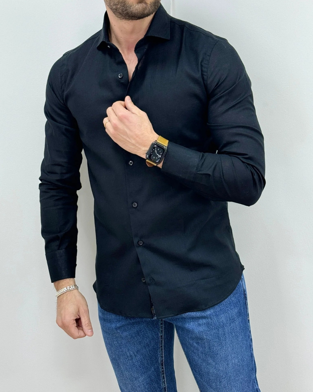 Camisa de linho para homem