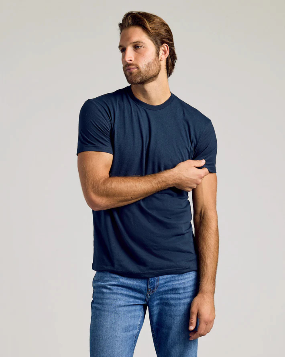Camisola de Manga Curta de Corte Fino e Elástico para Homem